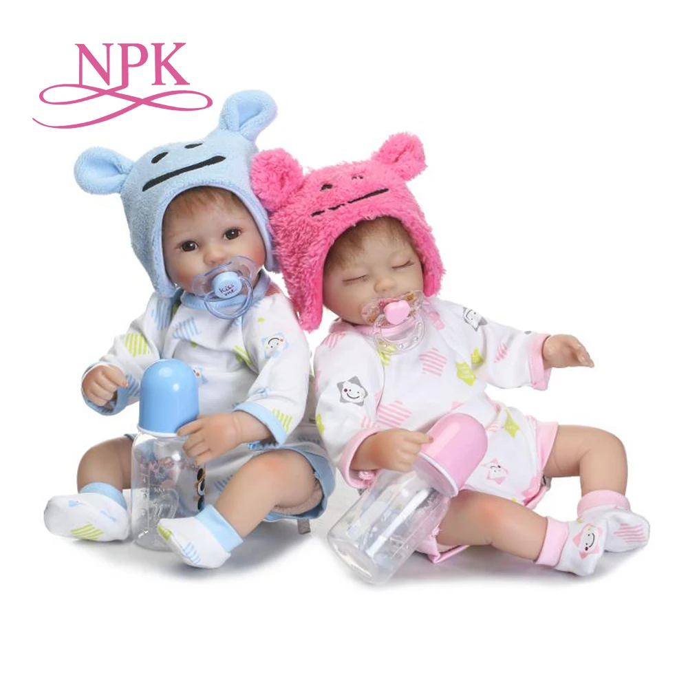 NPK 40 см силиконовая кукла reborn игрушки реалистичные милые Новорожденные спящие