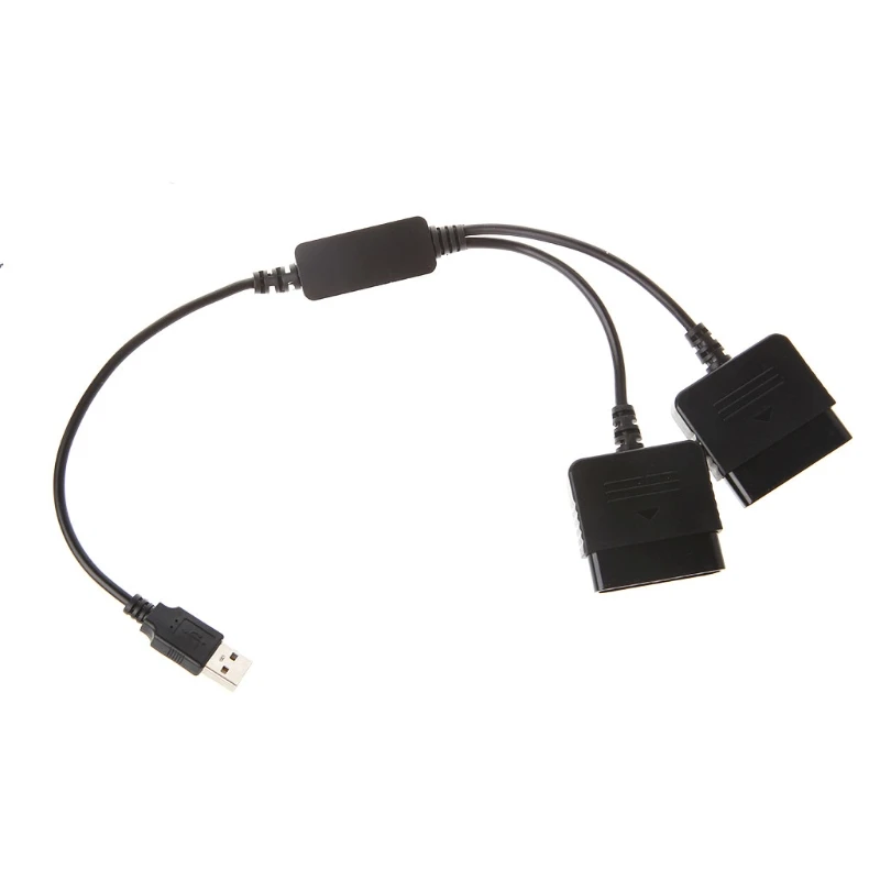 2 in 1 Dual USB Ports PS1 PS2 to PC USB 2.0 Controller Adapter