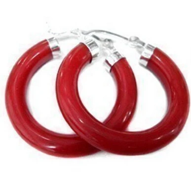 

ry00880 Fashion Beautiful silver red earrings