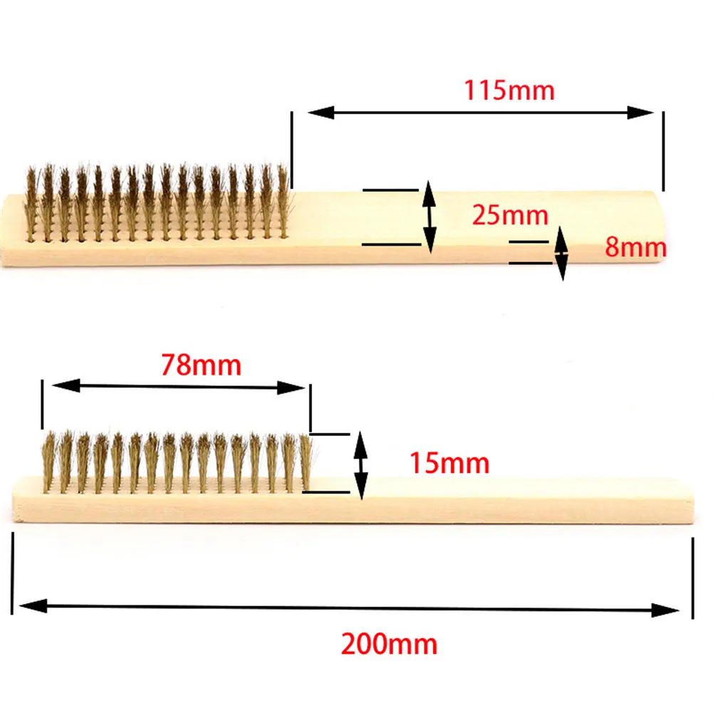 Мм 200*25 мм ряд бука ручка латунная проволочная щетка медная щетка для промышленных устройств поверхность/Внутренняя полировка