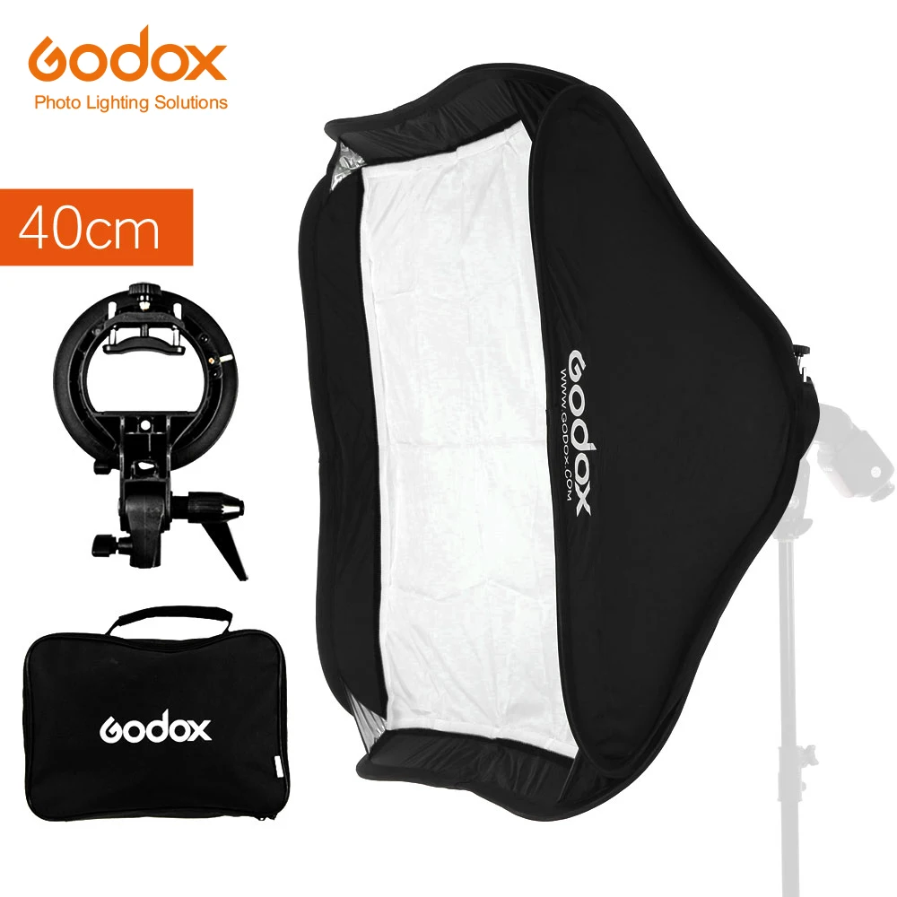 

Godox 40 * 40cm / 15" * 15" Softbox Diffuser with S-type Bracket Bowens Holder for Speedlite Flash Light
