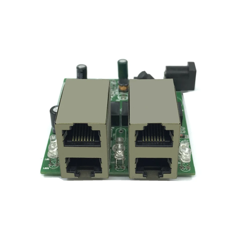 Мини коммутатор с 4 портами ethernet 10 / 100 Мбит/с rj45 сетевой хаб плата модуля pcb для