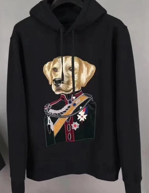 Новые модные дизайнерские худи с вышивкой в виде короны и собаки Duke, верхняя одежда с капюшоном для мужчин, брендовая одежда с длинными рукавами
