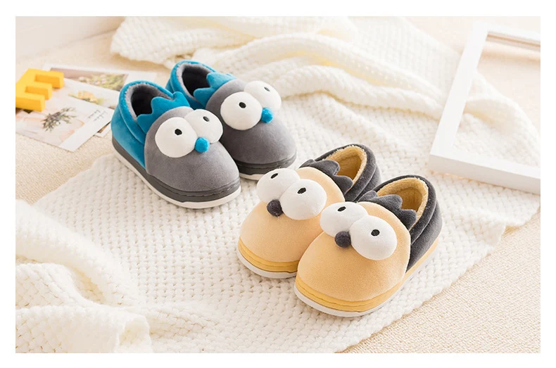 BeckyWalk/домашняя обувь для мальчиков и девочек; зимняя хлопковая детская обувь; Плюшевые тапочки; теплая детская обувь для малышей; домашние тапочки; CSH693