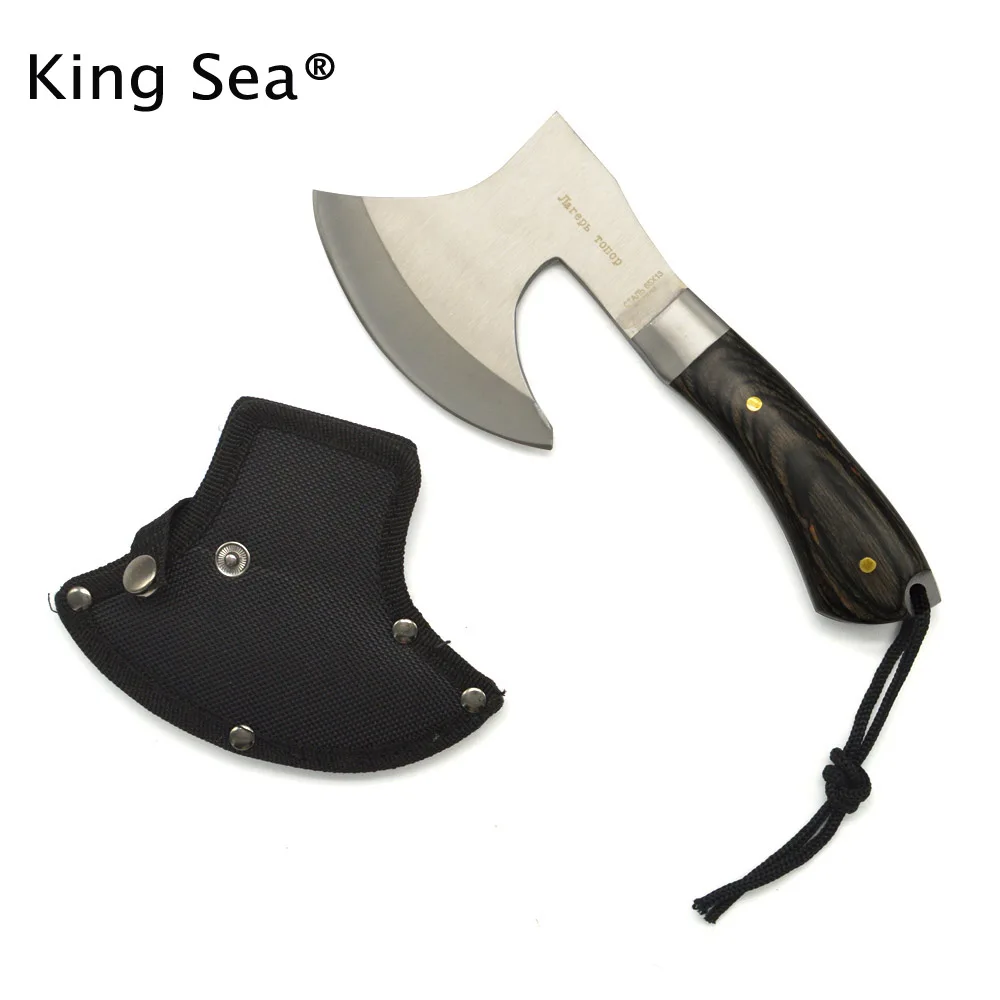 

King Sea Wood Handle Sharp Survival Tomahawk Axes Outdoor Machetes Steel Head Machado Facao Hatchet Camping Hand Fire Axe