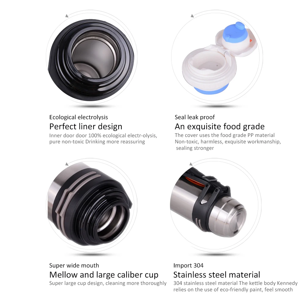 Vacuum Flask Double Wall Stainless Steel Thermos Insulated Sports Water Bottle Mug Cup Portable Stainless Steel Sports Bottle