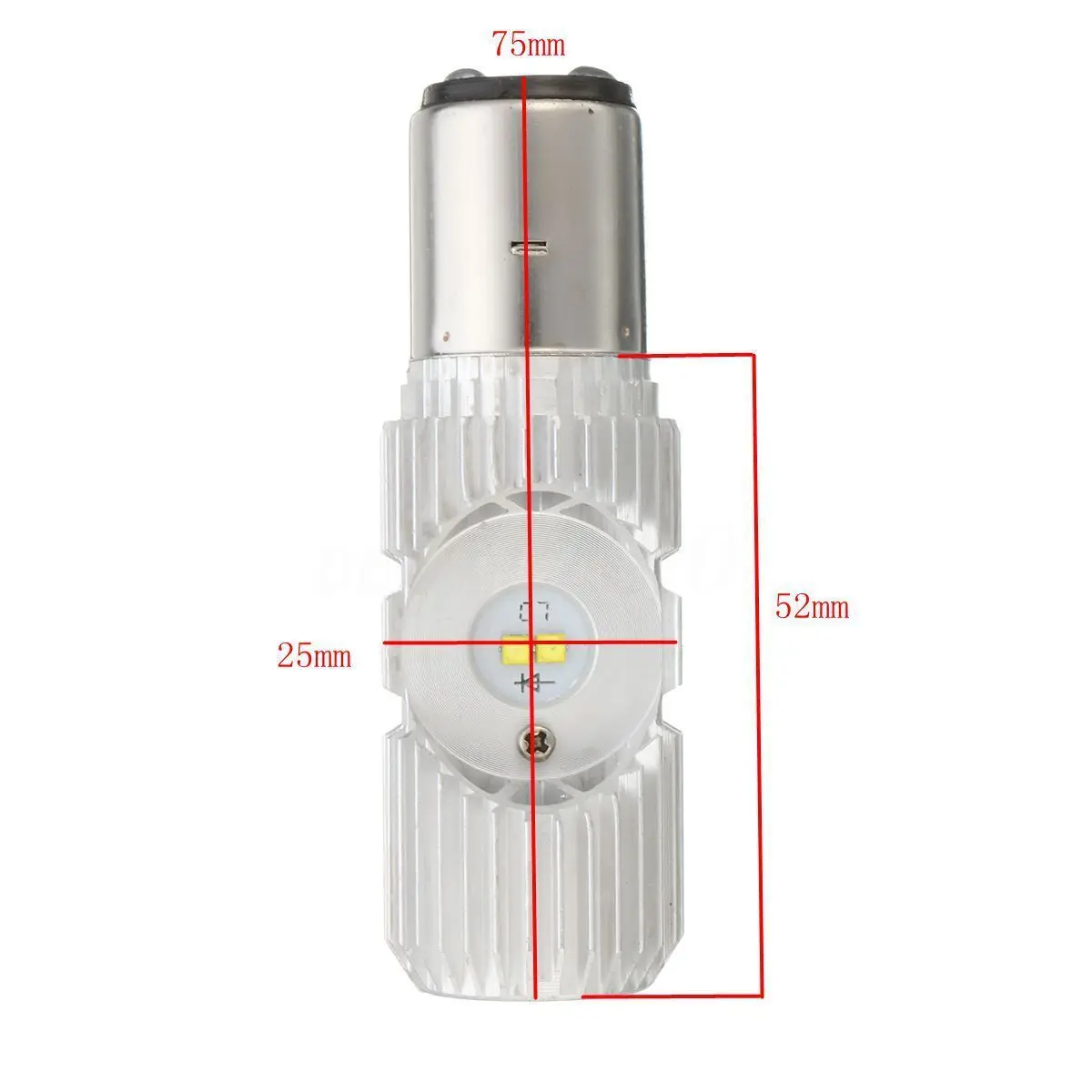 IKVVT 1pc BA20D 4LED Hi/Lo 20W Motorcycle Scooter Moped ATV Headlight Lamp Bulb