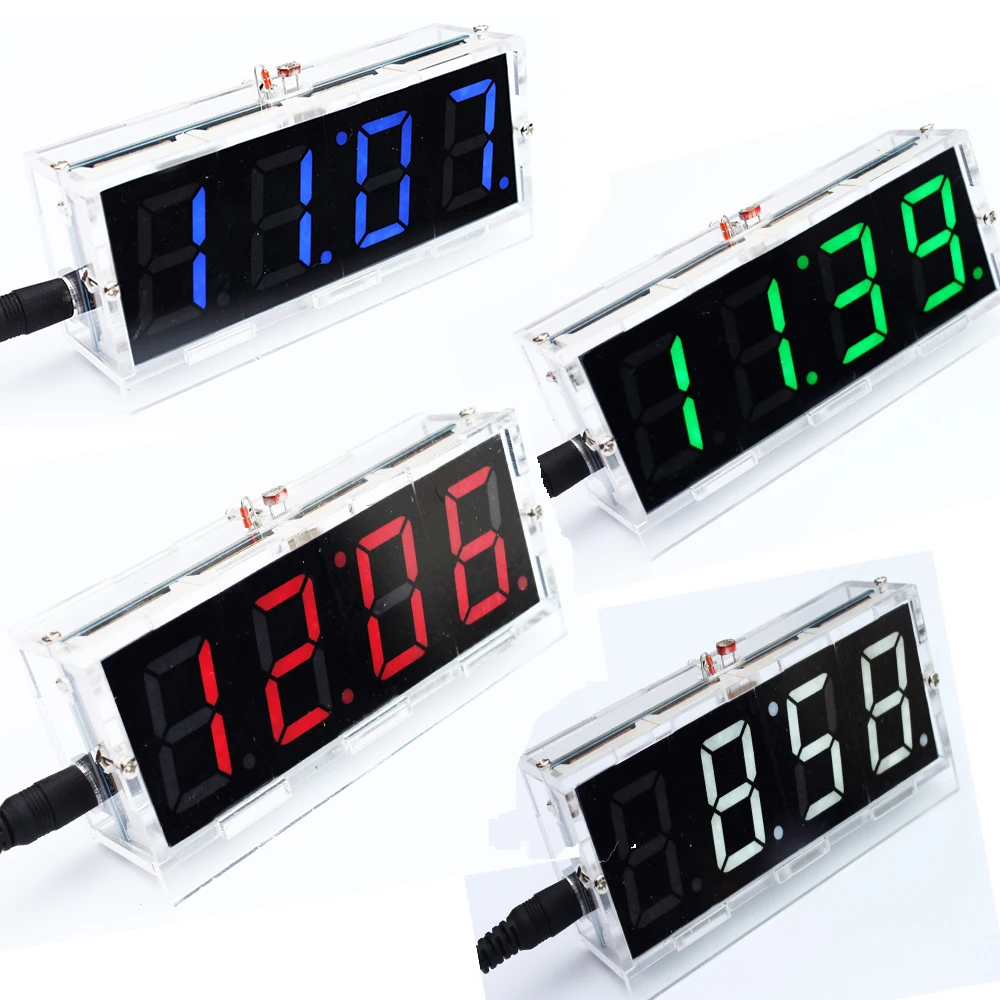 Набор для творчества красные светодиодные электронные часы микроконтроллер цифровые часы термометр времени DIY Электронный набор