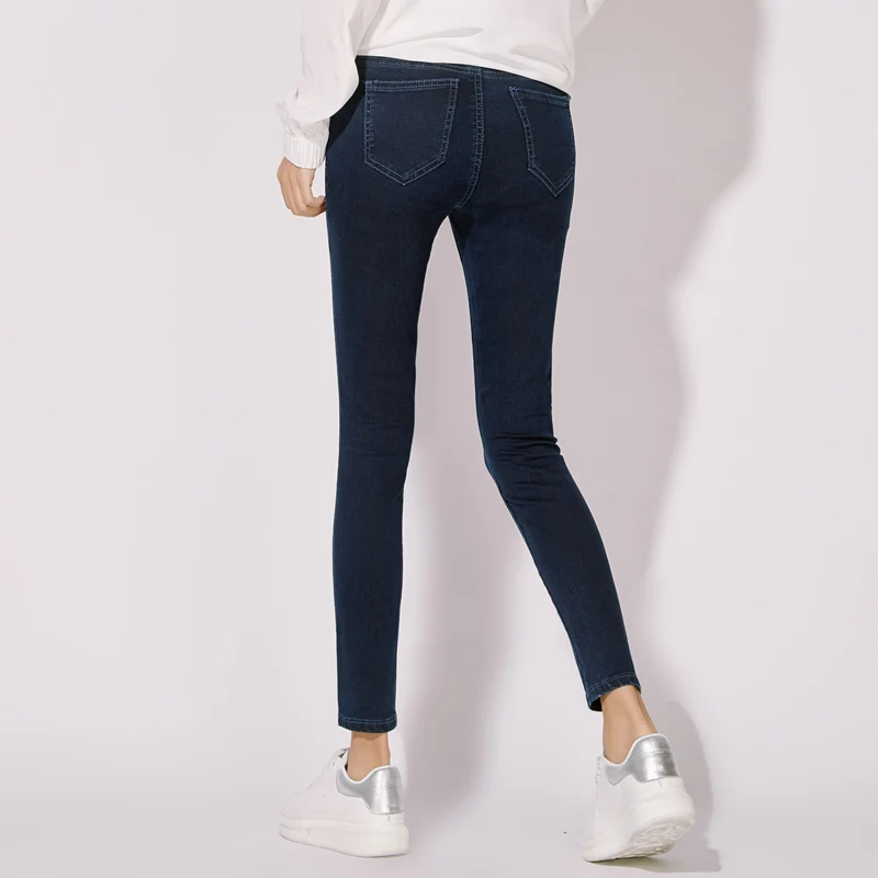 Женские узкие джинсы стрейч LEIJIJEANS, офисные черные джинсовые брюки-карандаш полной длины со средней посадкой, леггинсы большого размера, весна-лето