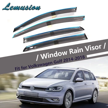 

High Quality 4pcs Smoke Window Rain Visor For VW Golf 7 2014 2015 2016 2017 2018 Styling Vent Sun Deflectors Guard Accessories