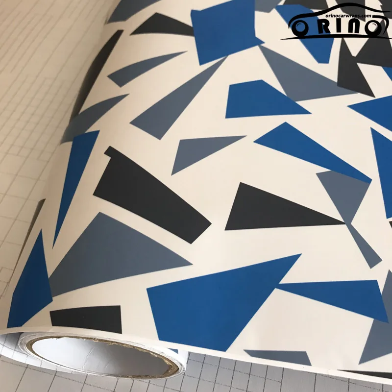 Blue White Camouflage Vinyl Film-4