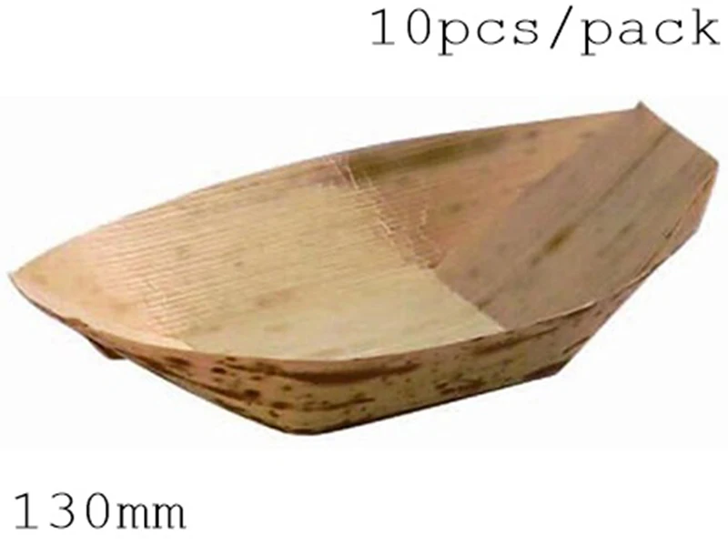 Продвижение-вечерние свадебные принадлежности, одноразовые экологически безопасные столовые приборы, 220 мм бамбуковые листья лодка для питания, 10/упаковка