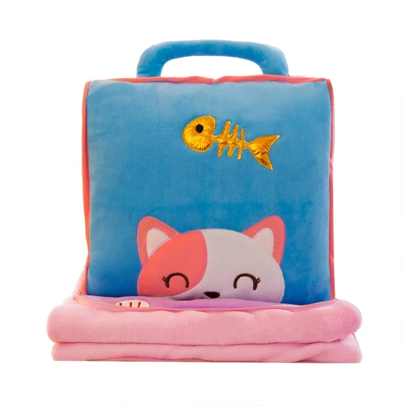 

New Cartoon Quilt Dual-use Pillow Napping Blanket Car with Lumbar Toy Animal Pillow
