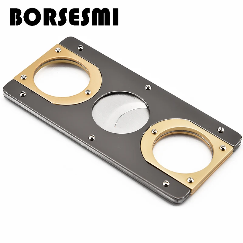 

2018 New Stainless steel cigar scissors portable metal cigar cutter accessories smoking Guillotine cutting knives sharp 86mm