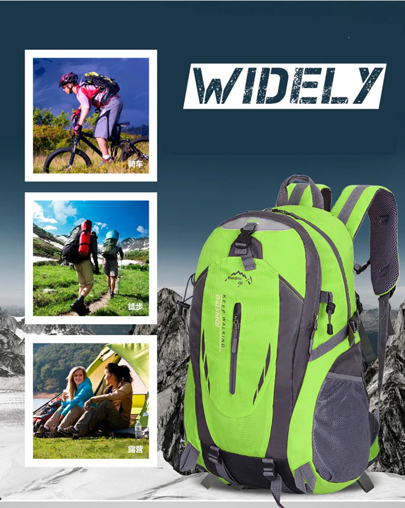 40L Waterproof Durable Outdoor Climbing Backpack Women&Men Hiking Athletic Sport Travel Backpack High Quality Rucksack (7)