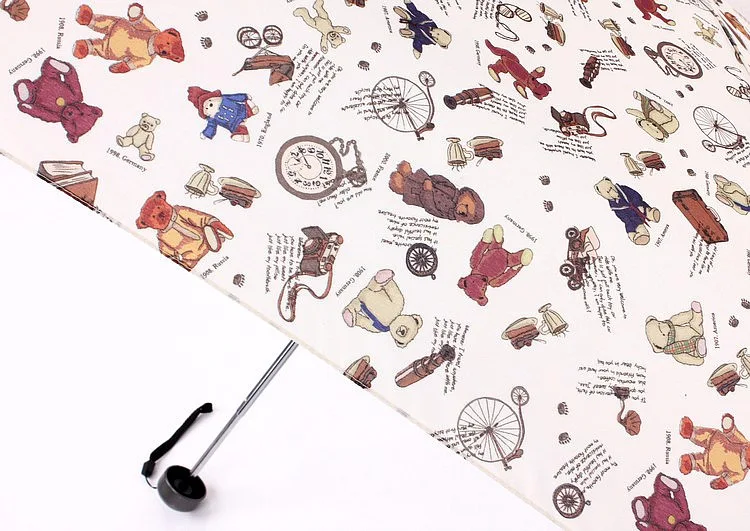 FGHGF милый маленький мультяшный легкий креативный 5 складных карманов зонтик детские игрушки дождь женские милые сетки маленький медведь пляжный зонт