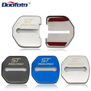 

Doofoto Car Styling Stainless Steel Auto Door Lock Protective Covers For Ford ST Racing Focus 3 MK3 Kuga Decoration Buckle 4pcs