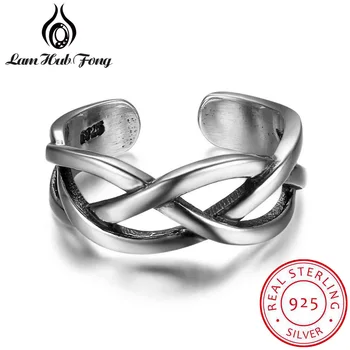 

Vintage Solid 925 Sterling Silver Wave Shape Rings for Women Female Twisted Open Ring Fashion Brand Jewelry (Lam Hub Fong)