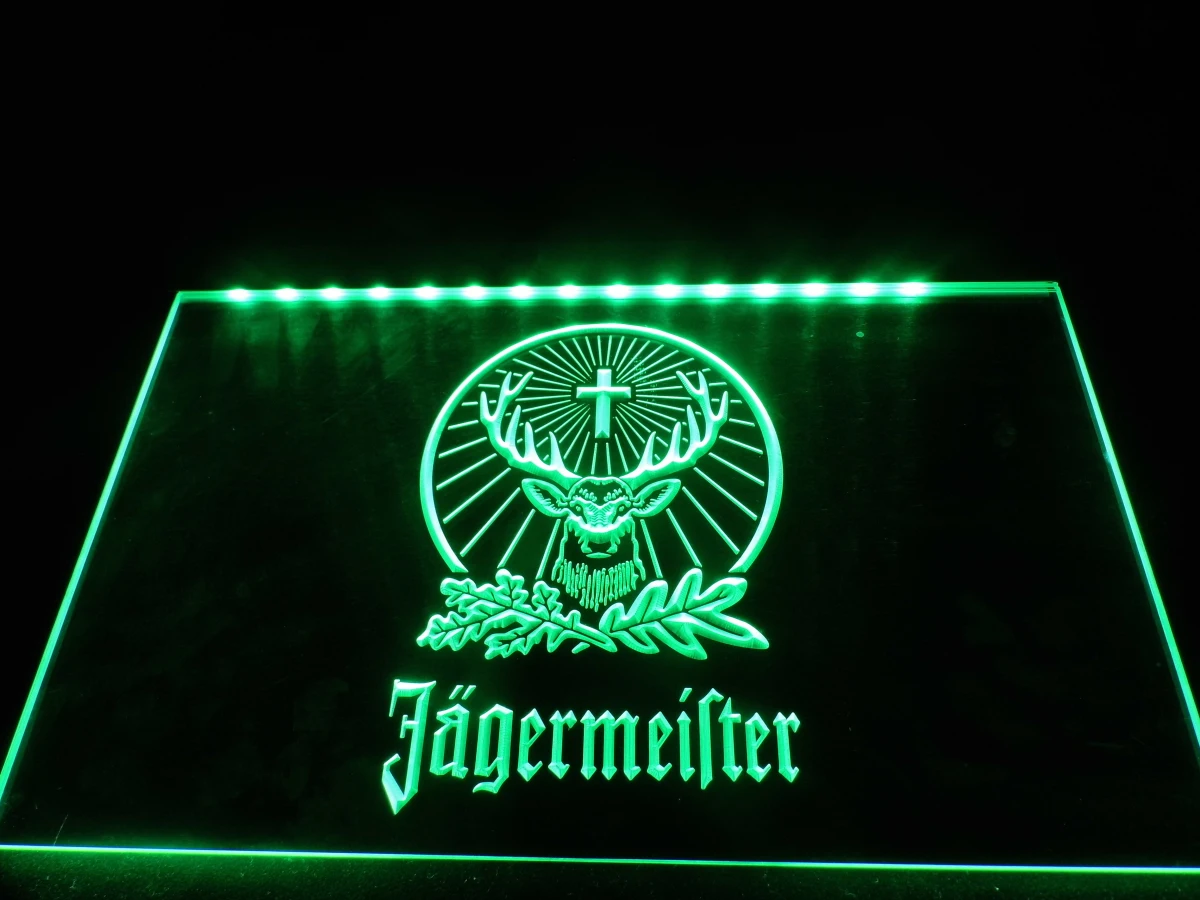 LR001-Jagermeister светодиодный неоновый свет знак повесить Знак Домашний Декор ремесла