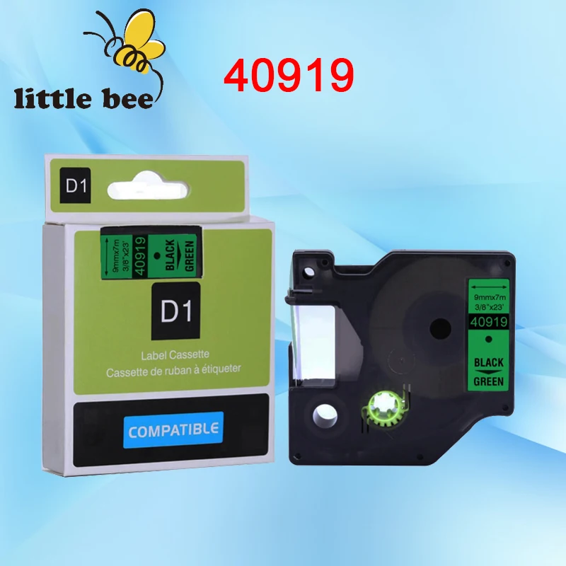 

9mm black on green compatible labeling tape 40919 for dymo d1