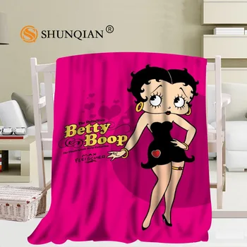 

Custom betty boop Coral Blankets Travel Sofa Falafel Blankets Soft Fluffy Warm 56x80inch 50X60inch 40X50inch