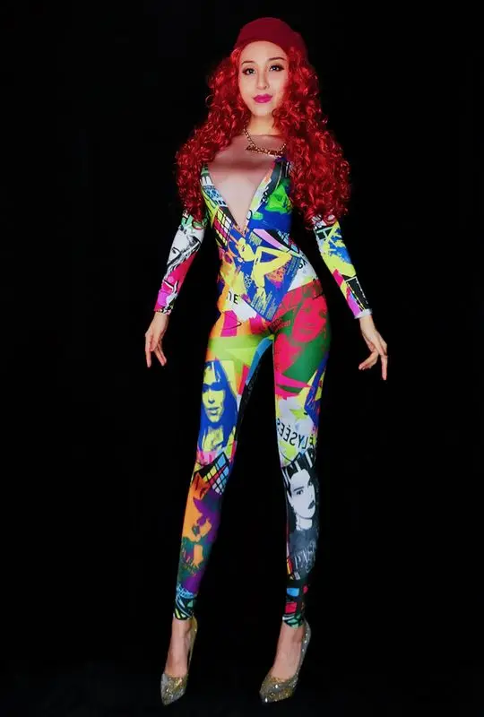 red spandex jumpsuit