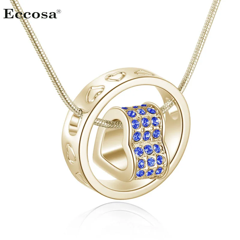 Eccosa Hot Sell Inspiration Lucky Pendants Necklaces Annulus & Heart