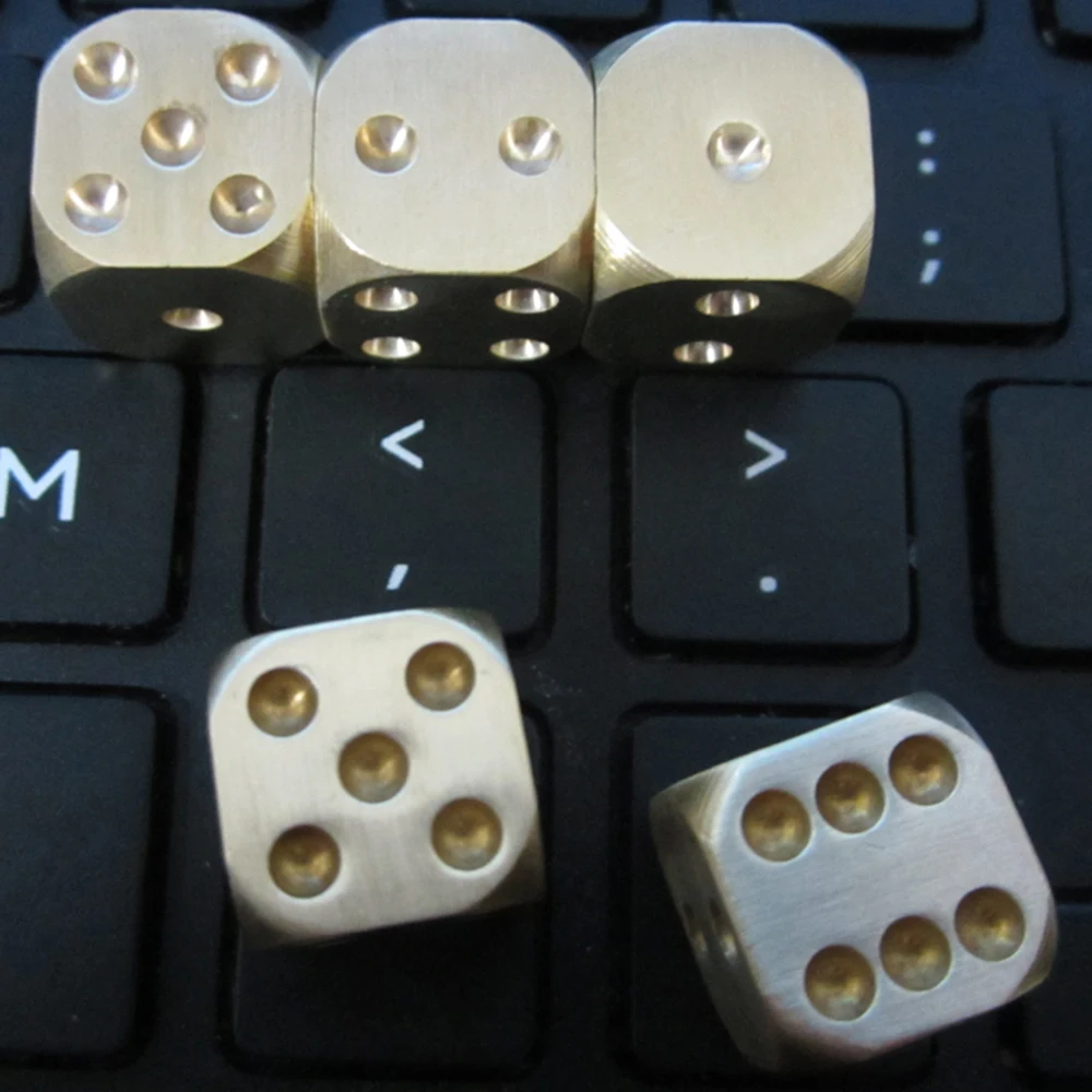 5pcs/lot Top Quality Metal Dice Brass Heavy Metal Cool Christmas Gift