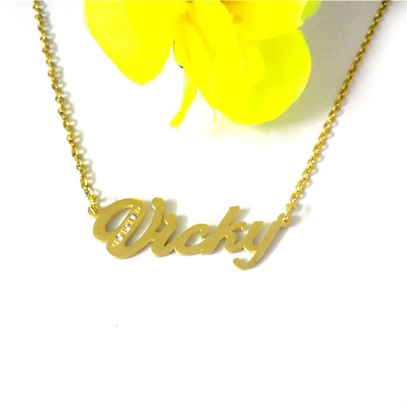 Fairladyhood Vicky Custom Any Personalized Name Necklaces Women Men Gold Choker Necklace Engraved Handmade Bridesmaid Gift Pendant Necklaces Aliexpress