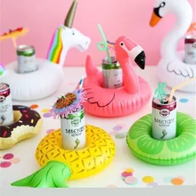 Cute Inflatable Flamingo Drink Can Cell Phone Holder Floating Swimming Stand Pool Bathing Beach Event Party