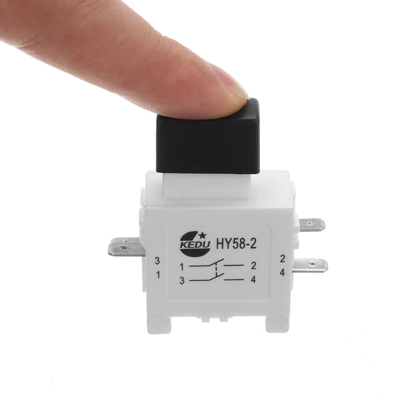 

2Pcs KEDU HY58-2 16/19A 250/127V 4PinsElectric Power Tool Pushbutton Dustproof Lock Off Trigger Button Switch with Brake