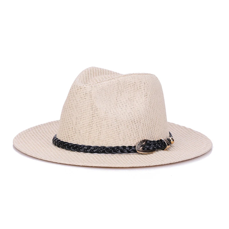 Летняя соломенная шляпа для мужчин и женщин, летняя льняная Кепка для тента, европейская шляпа, Уличная Повседневная шляпа, Пляжная Шляпа
