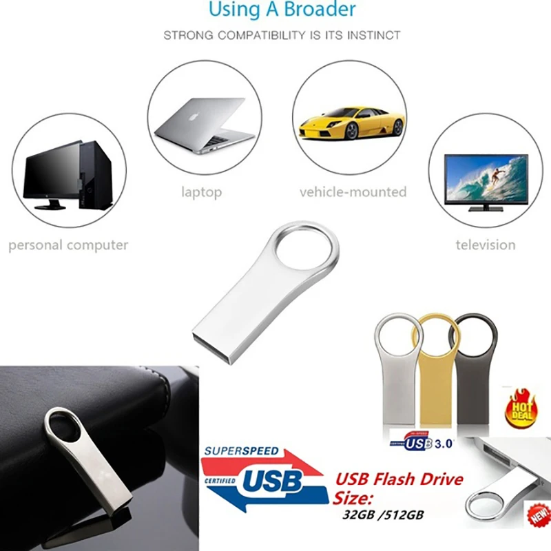 

Keychain U disk memory stick usb 3.0 metal waterproof 32GB usb flash drive 128gb Pendrive 16GB Storage Pen Drive 64GB 8GB 4GB