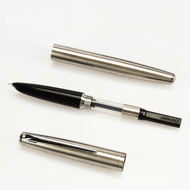 Super Fine 0.38mm Financial tip Fountain Pen Stainless Steel Classic