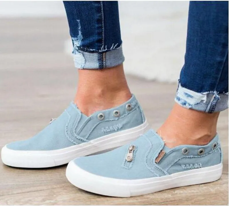 

Zapatos Mujer Laides Casual Spring Flat Shoes Woman Denim Jean Oxfords Women Gladiator Flats Slip on Loafers Footwear
