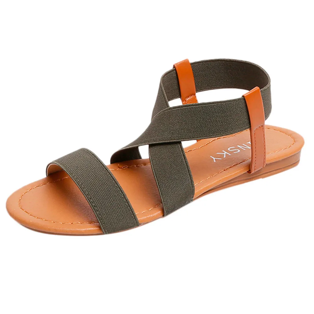 women sandals 2019 hot fashion Low Heel Anti Skidding Beach Shoes Cross Strap Sandals Peep-toe Sandals Casual female shoes New