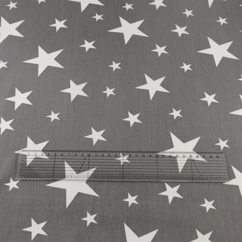 

2016 News Gray Stars Style Cotton Fabric Textile Patchwork Sewing Children Cloth Tissue Teramila Fabrics Art Work Decoration CM
