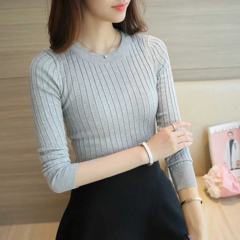 Women Sweater Pullover 2020 New Autumn Winter Green Red Black Gray Tops ...