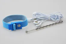 Electric Shock Accessories, Electro Stainless Steel Catheter Penis Urethral Plug +Adjustable Penis Rings Male Chastity Sex Toys