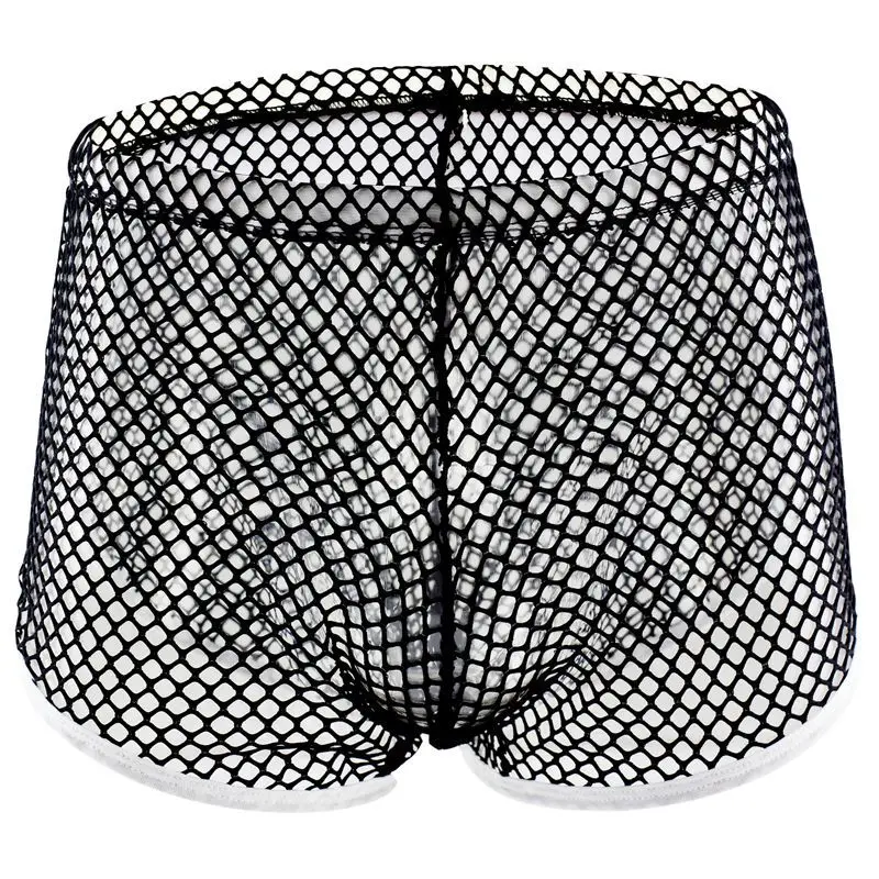 

2019 hot Sexy Men Underwear Mesh Transparent Boxer Gay Breathable Boxers Shorts Comfy Underwear jockstrap