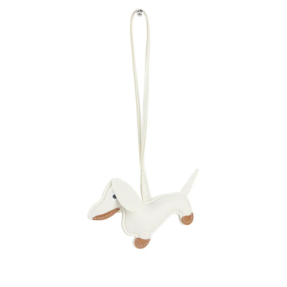 Роскошный известный бренд PU кожа собака сумка для ключей Подвеска Аксессуары Брелок на цепочку для ключей женский подарок брелок - Цвет: Белый