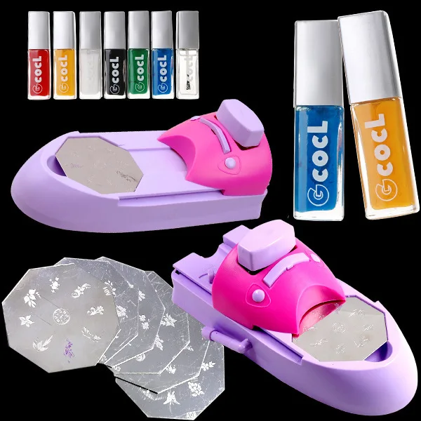 

Beauty DIY Nail Art stamping printing machine Colors Drawing Nail Printer + 7nail polish +6Nail Image Plate with retail box