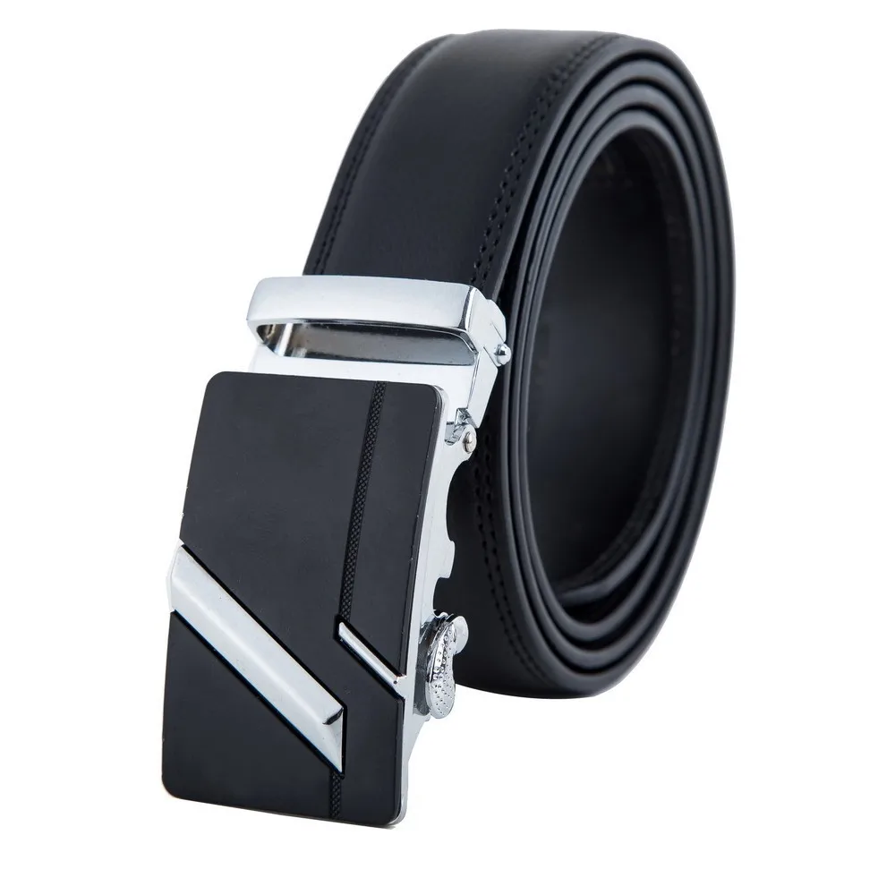 Hot sale Fashion mens automatic buckle genuine leather belts black high quality belts suit for