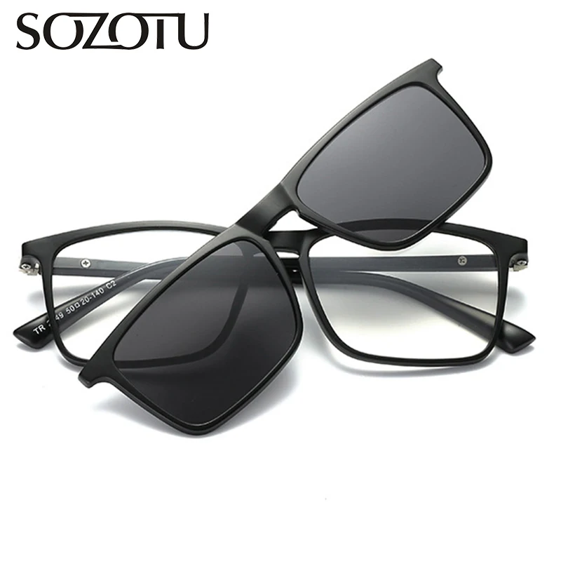 

Eyeglasses Frame Men Women Clip On Polarized Sunglasses Clear Glasses Computer Optical Spectacle Frame For Male Eyewear YQ345