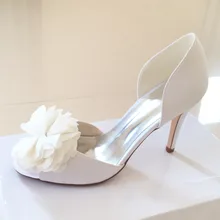 Creativesugarsatin D'orsay цветок очаровательные туфли-лодочки с открытым носком для невесты, свадебное, вечернее платье женские туфли-лодочки на каблуке белого, розового и синего цвета