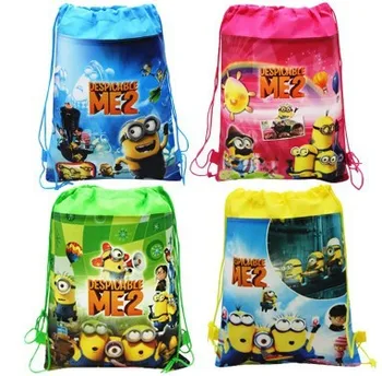

Children school bag cartoon backpacks child mochila infantil kid bag little yellow man backpacks school bags drawstring S001
