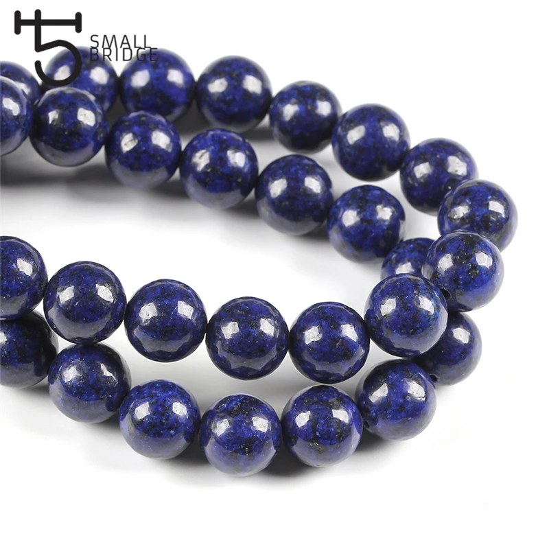 6, 8, 10 мм круглые бусины из натурального лазурита для самостоятельного изготовления ювелирных изделий, браслет, ожерелье, бусины из голубого камня S101