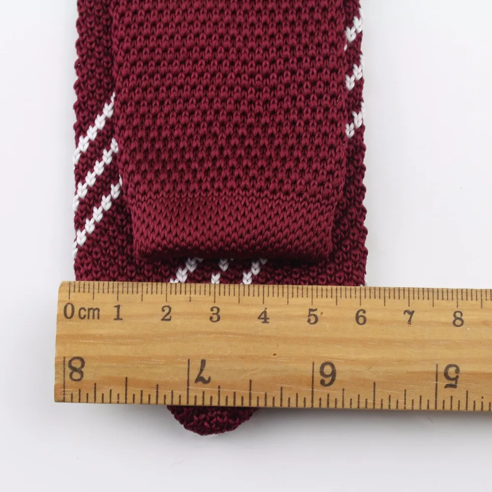 Мужские цветные вязаные галстуки с диагональной полосой, вязаные галстуки узкий галстук, тонкие узкие галстуки