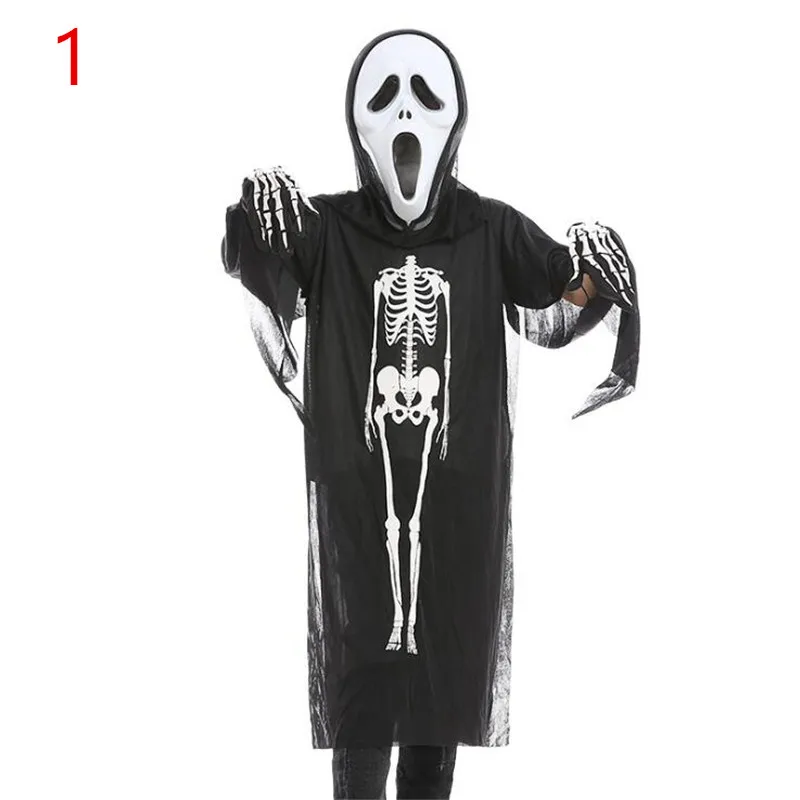 Лидер продаж дети череп Костюм «скелет» Хэллоуин Дети напугать Карнавальная одежда