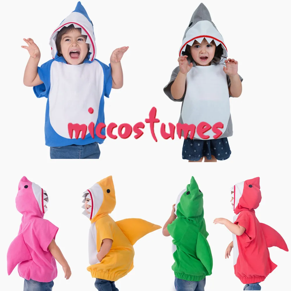 Kids Little Shark Cosplay Costume Children Babyshark Mascot Hoodie